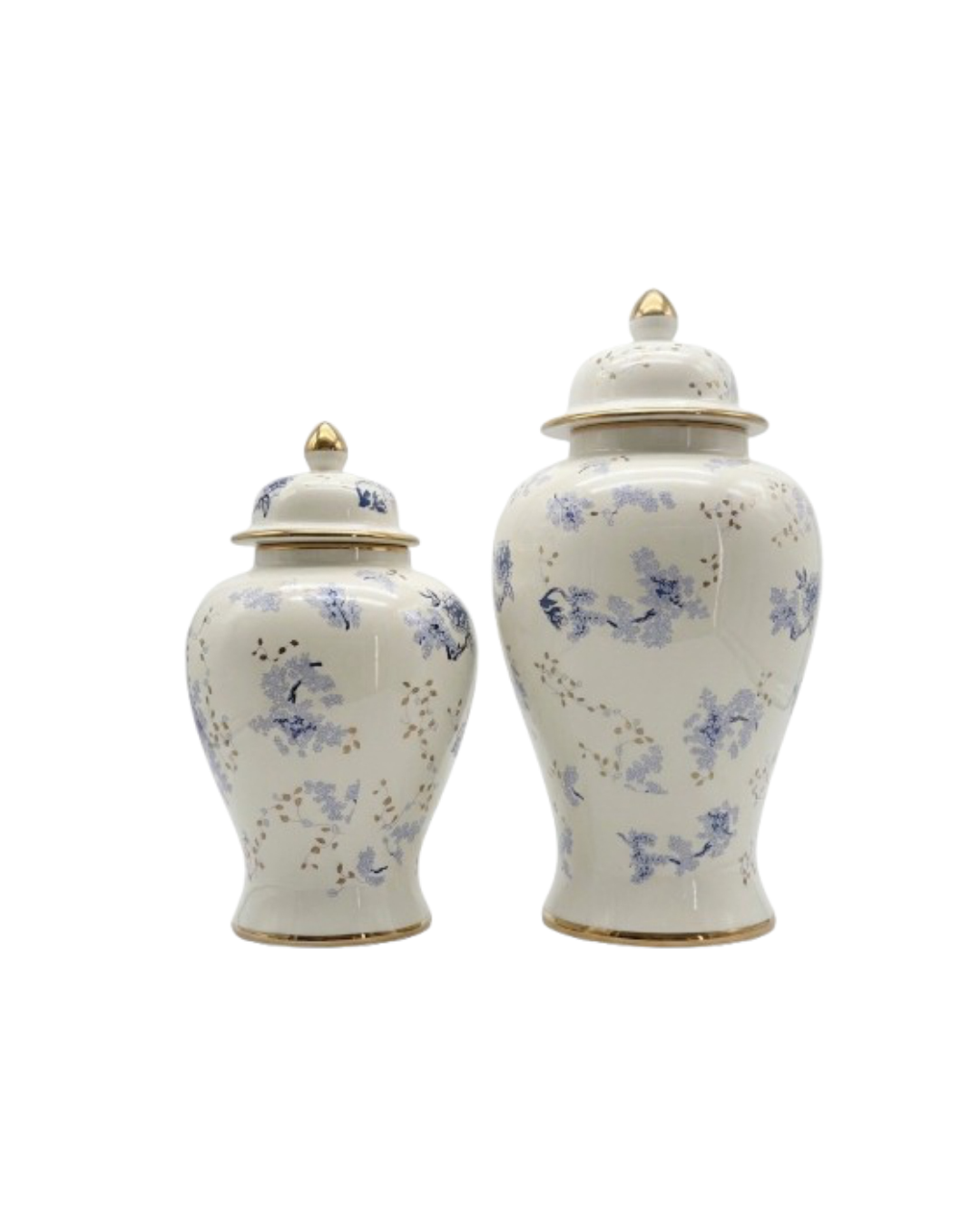 Sapphire Hand-Painted Porcelain Ginger Jar