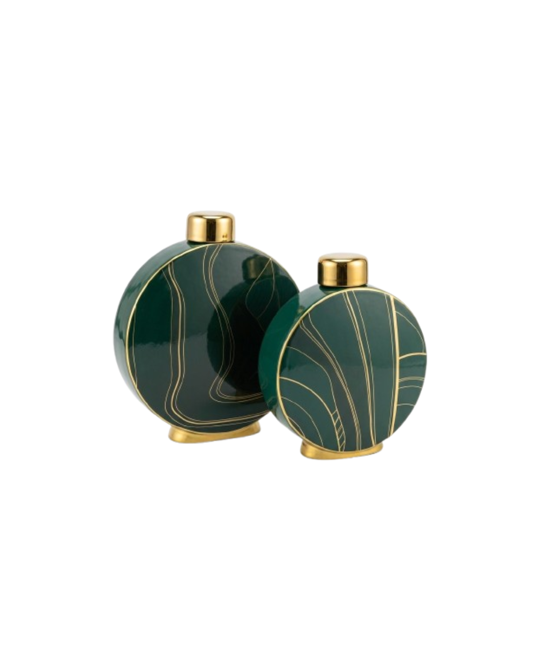 The Emerald Disk Vase Set