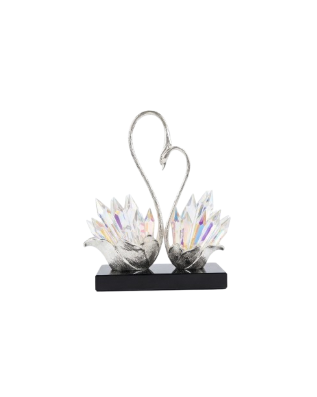 Crystal Swan Heart Sculpture