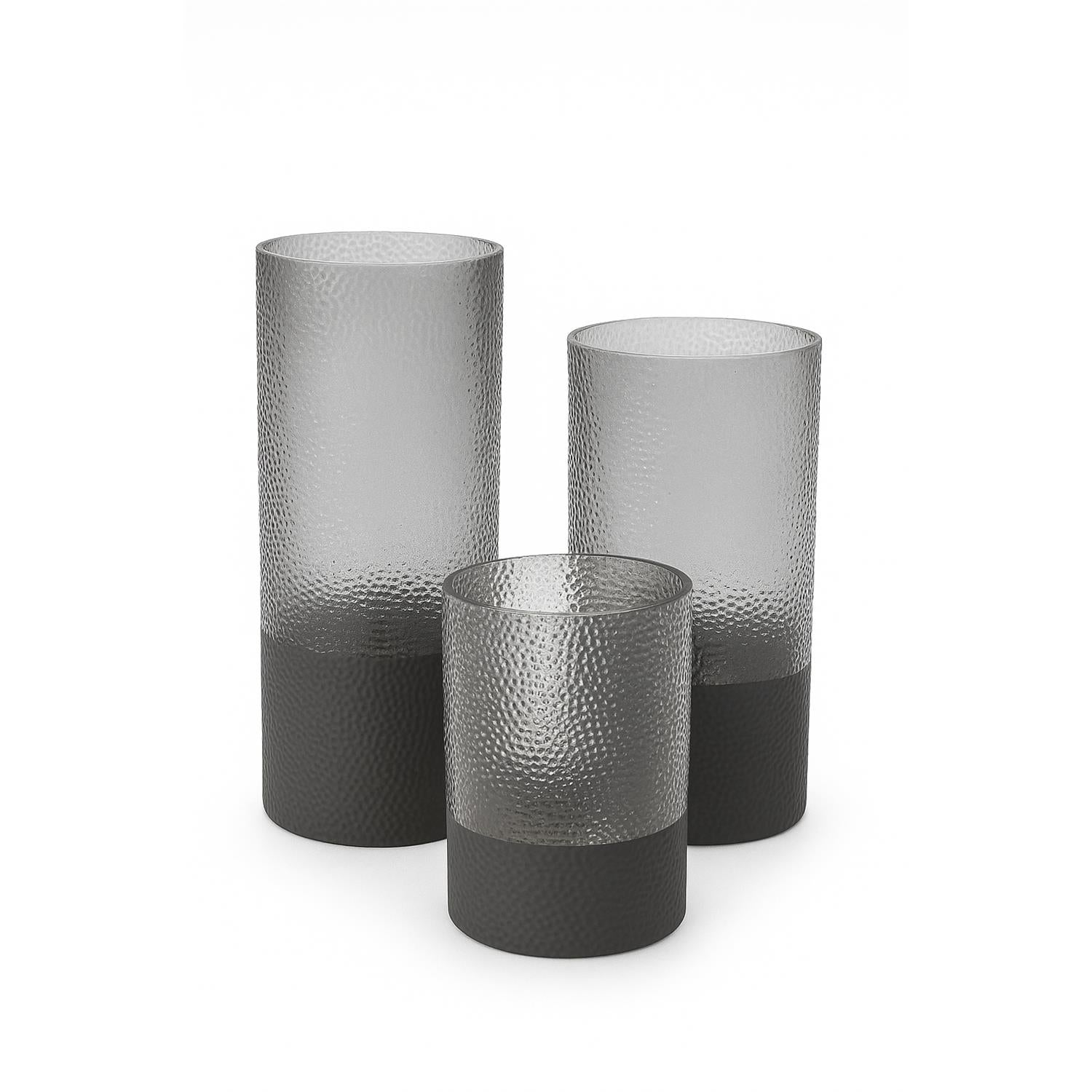 Charcoal Glass Vessels ( Set of 3 )