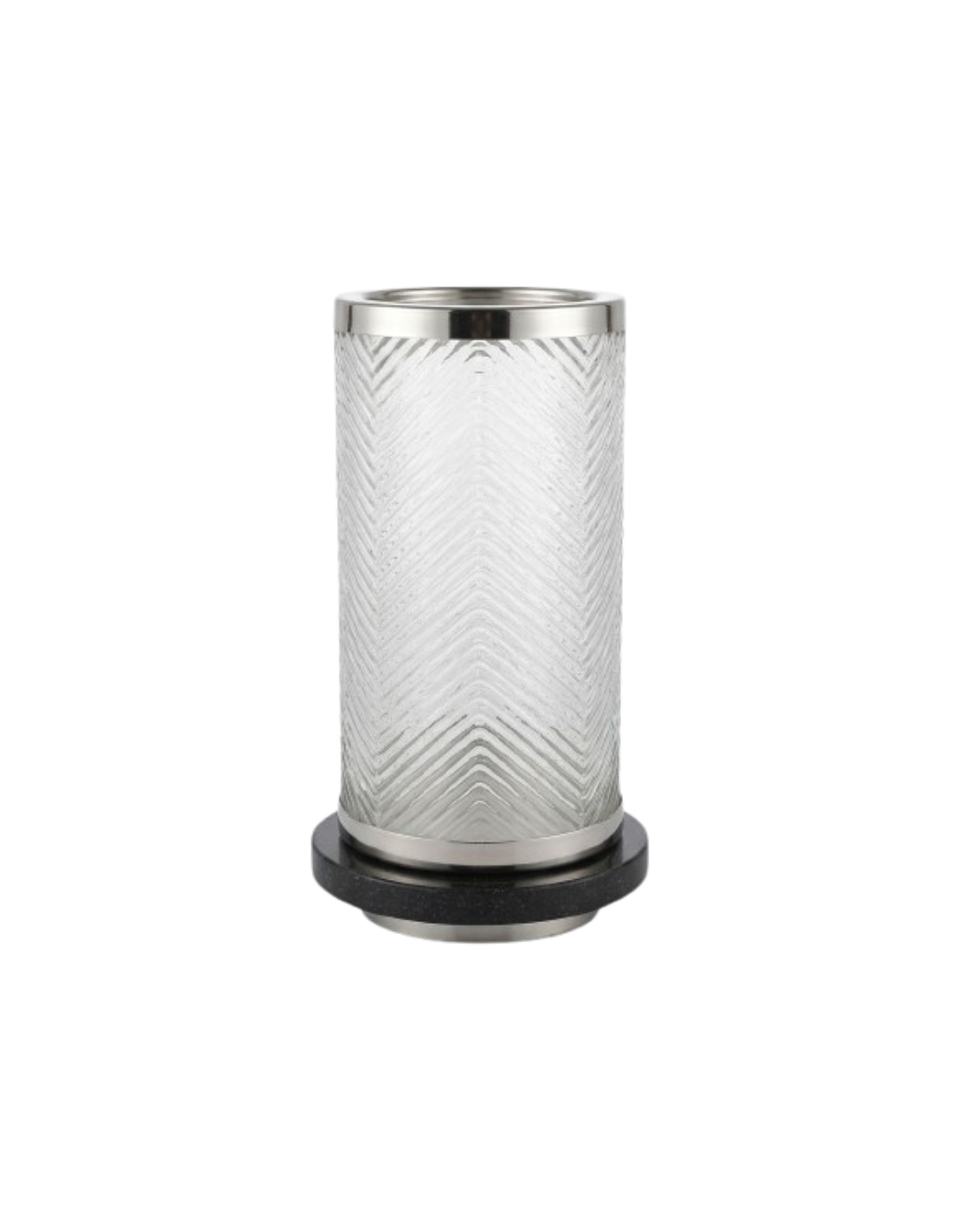 Textured Glass Hurricane Candle Holder