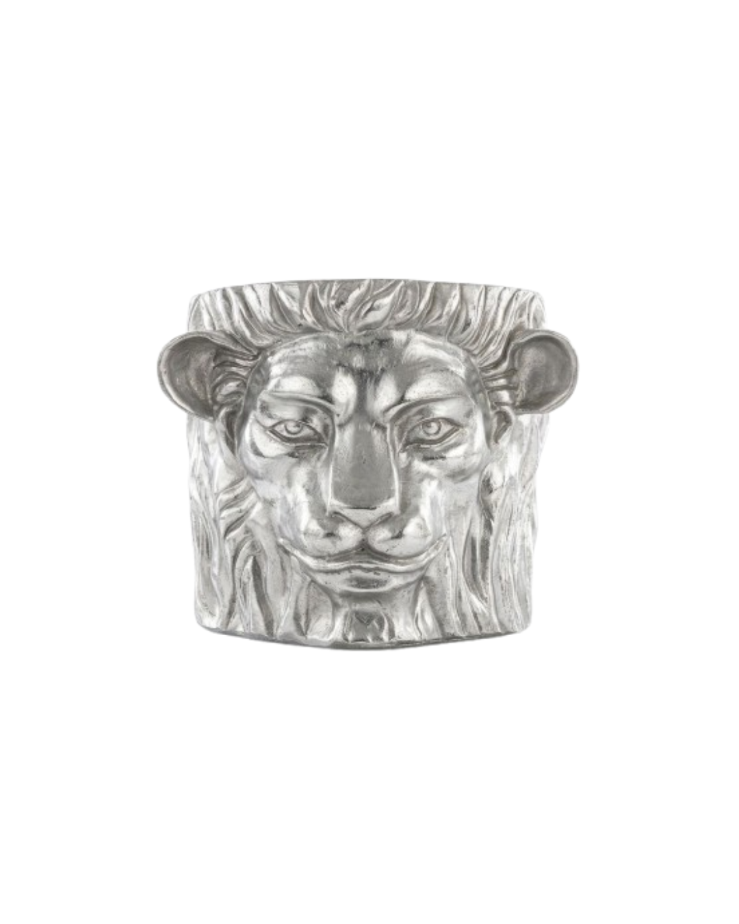Sculptural Lion Metal Vase