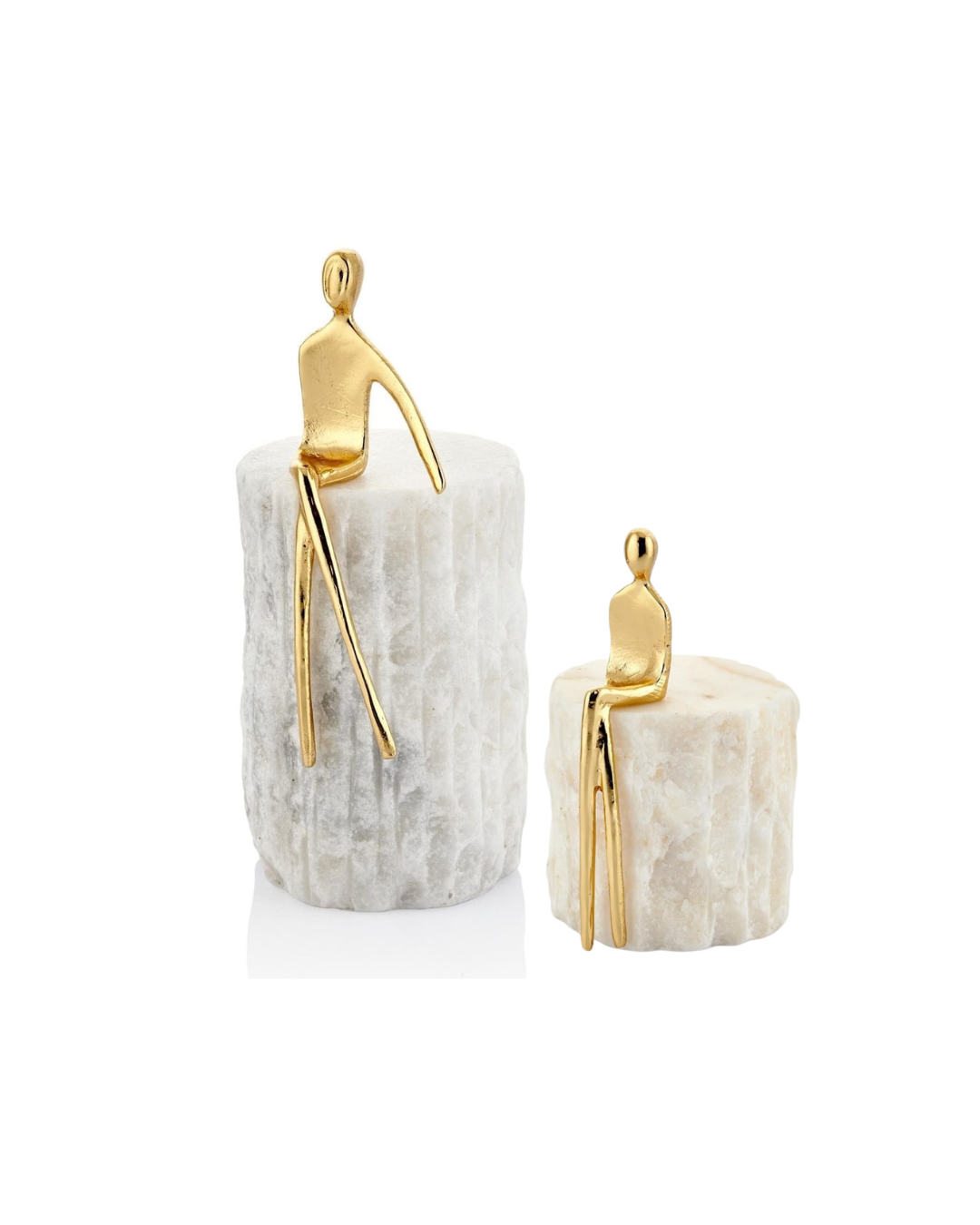 Sitting Silhouette Sculptures on Marble