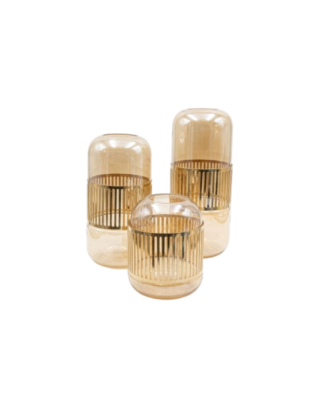Amber Glass Capsule Vases