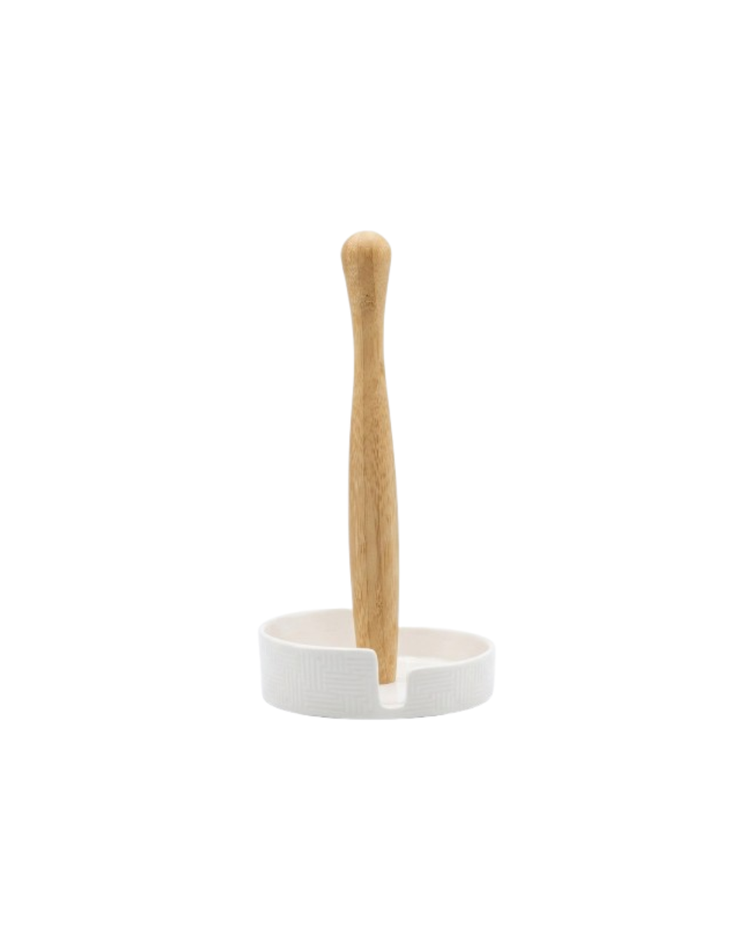 'Karina' Porcelain & Bamboo Kitchen Roll Holder