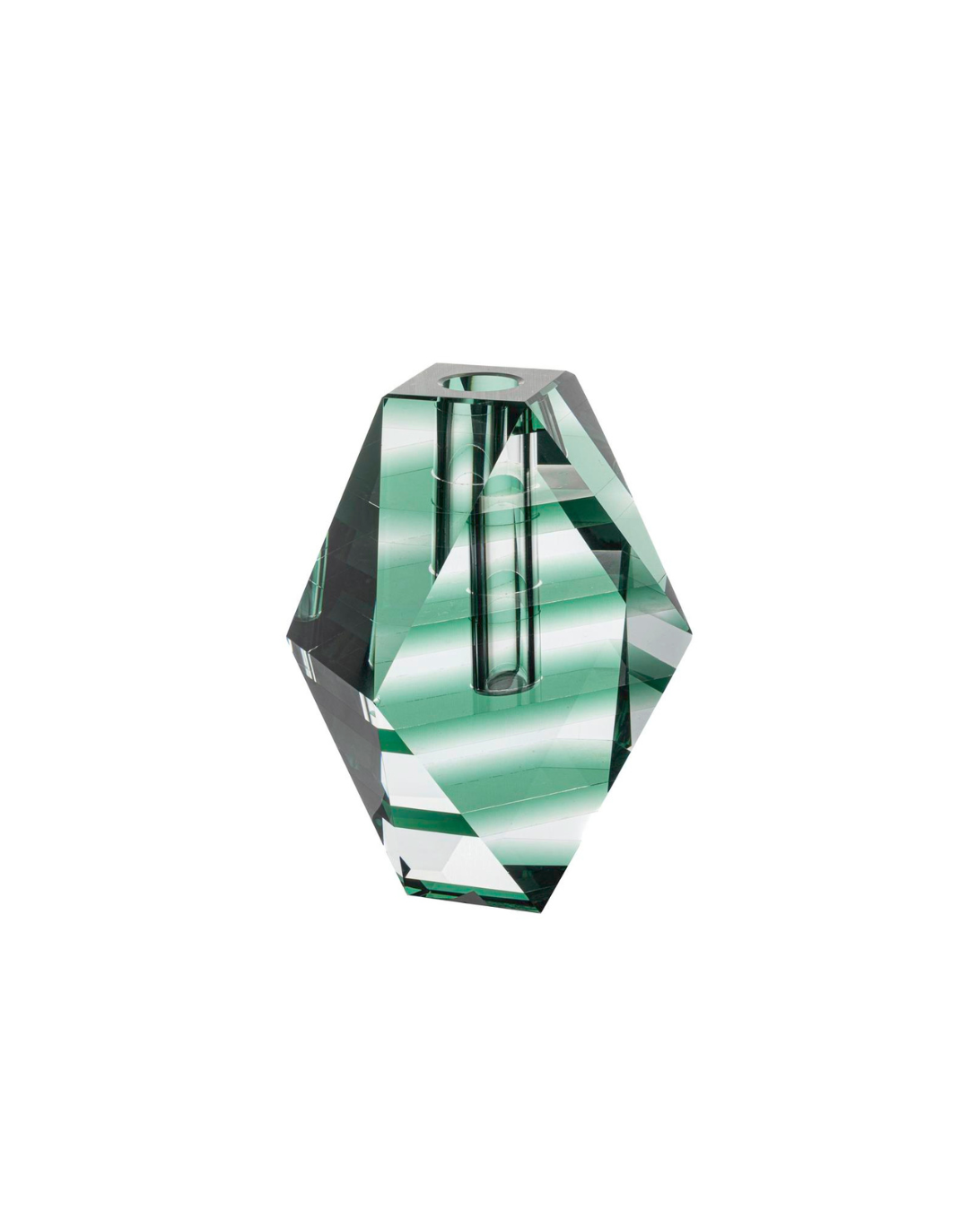 Emerald Prism Crystal Vase