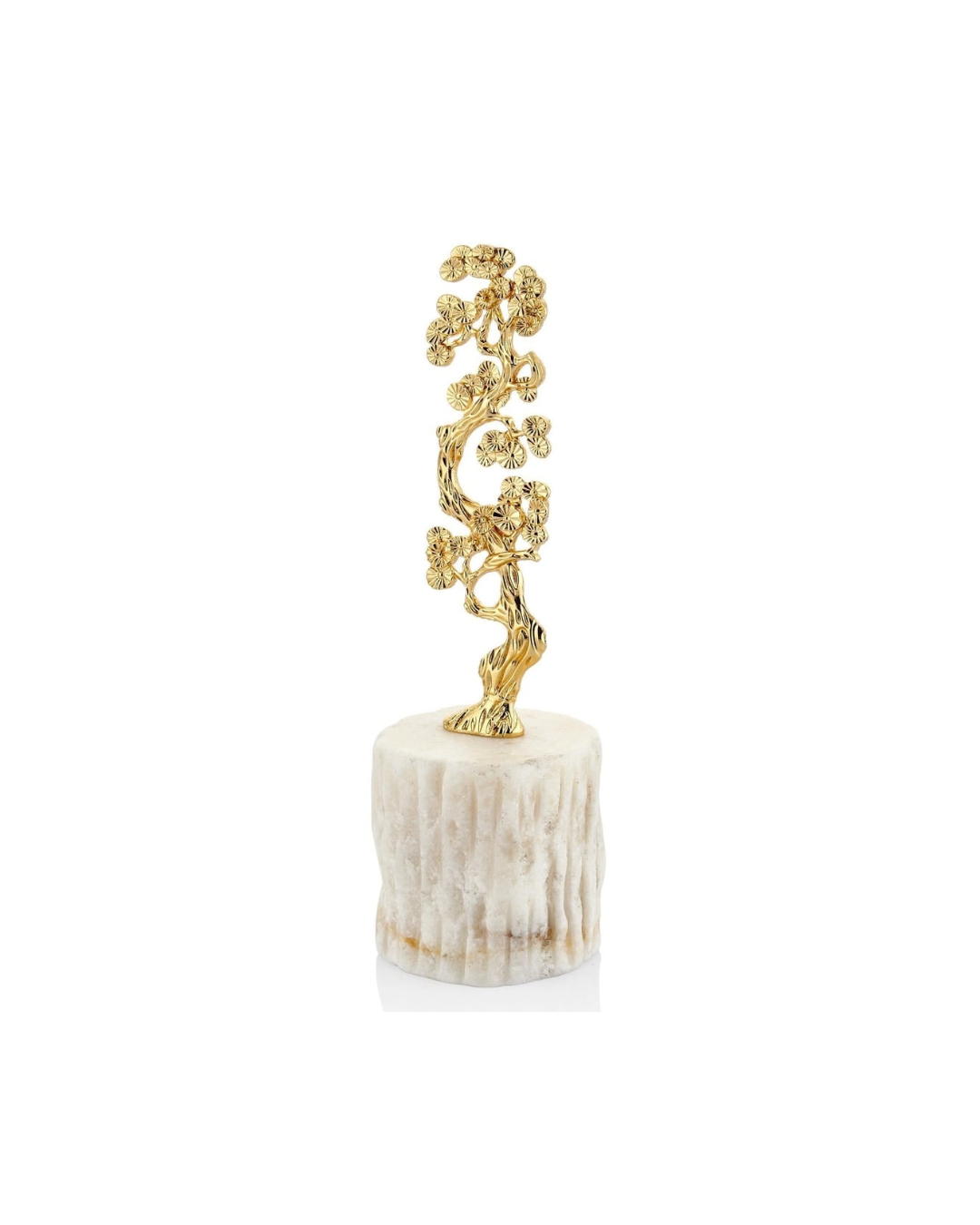 Golden Abstract Tree on Marble