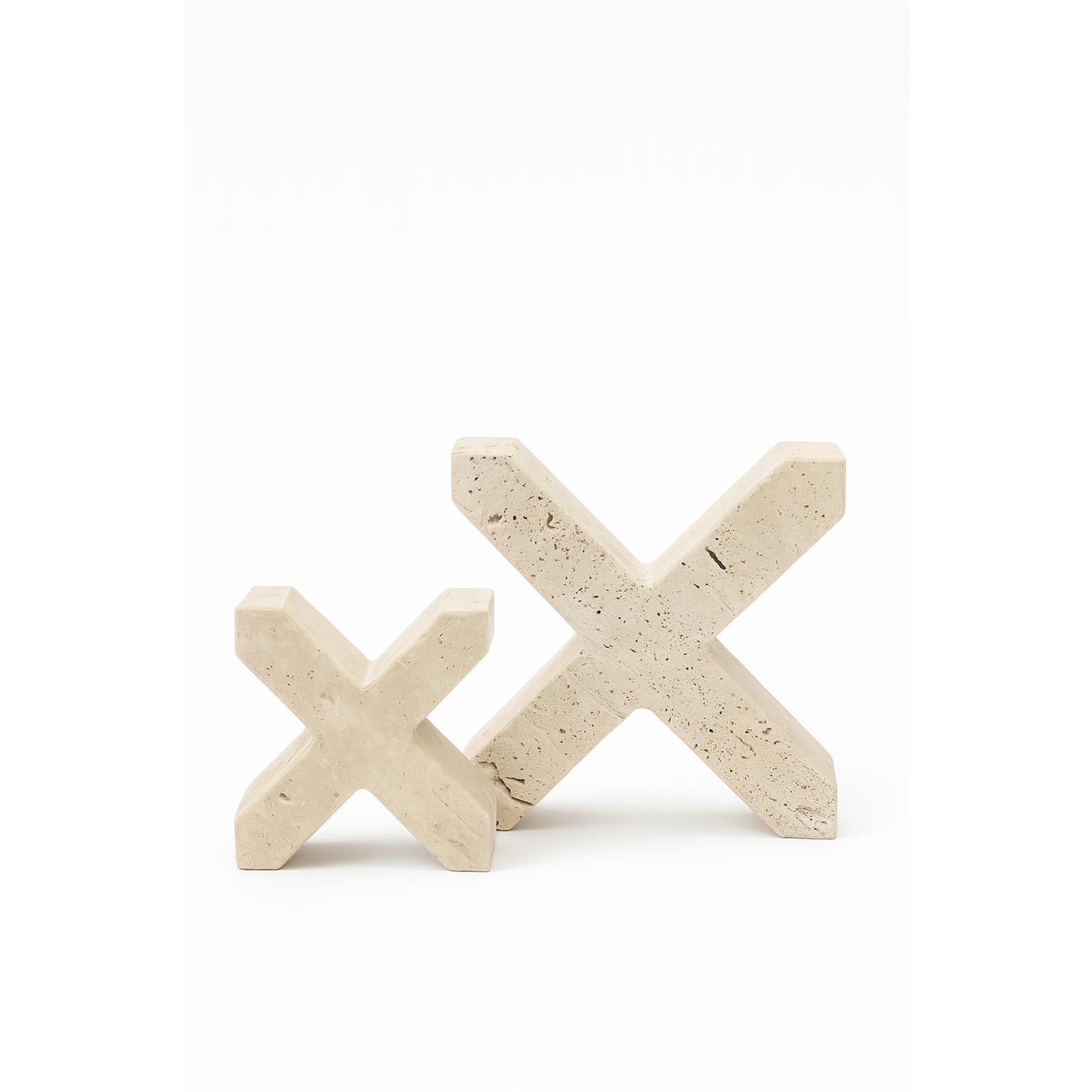 Zenith Travertine Cross Set